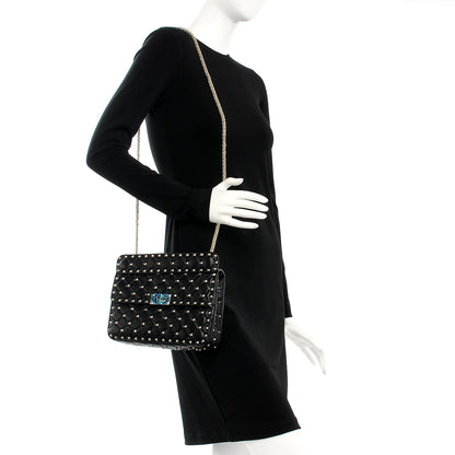 Valentino Garavani Lambskin Medium Rockstud Spike Shoulder Bag Black 2 of 7
