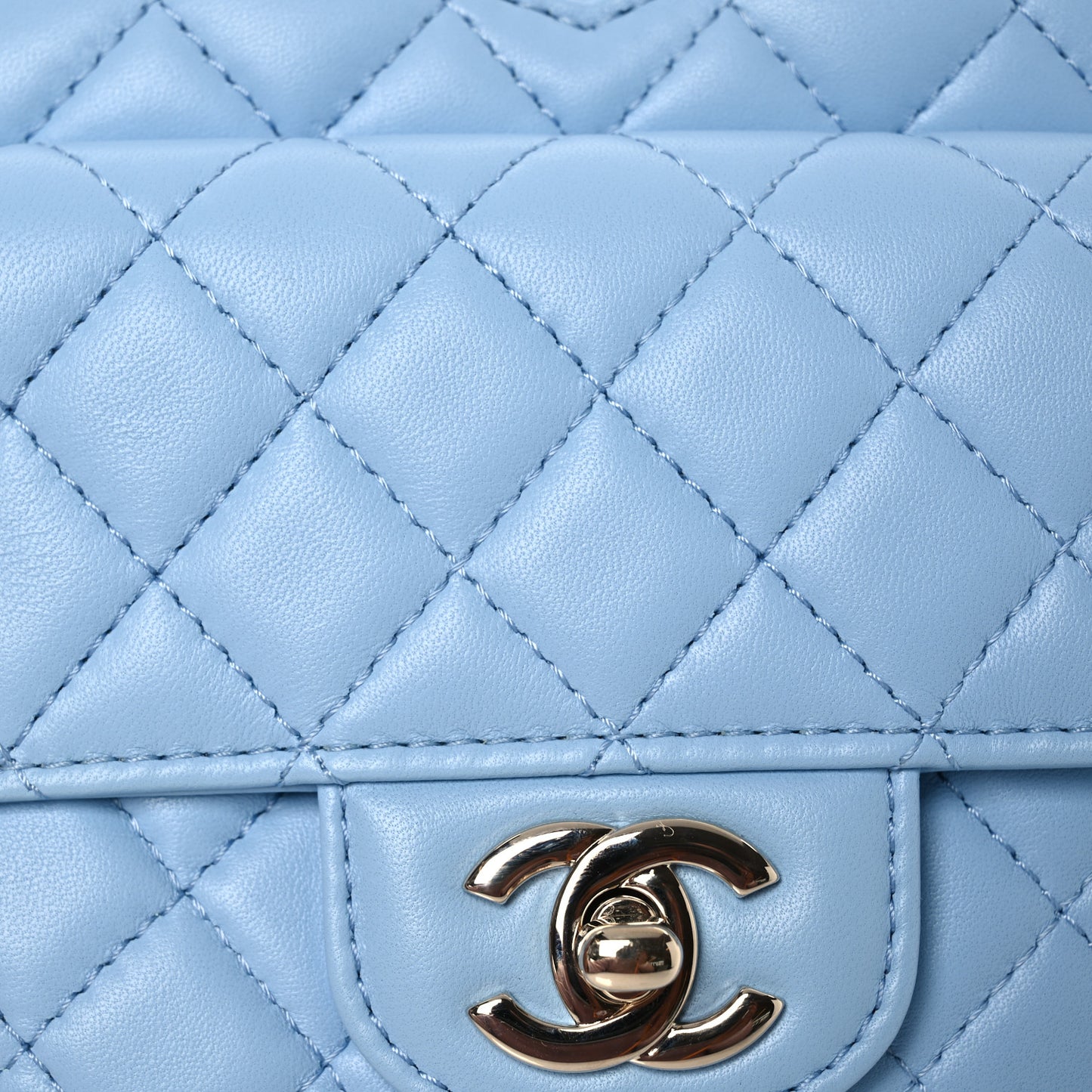 Lambskin Quilted CC In Love Heart Bag Light Blue