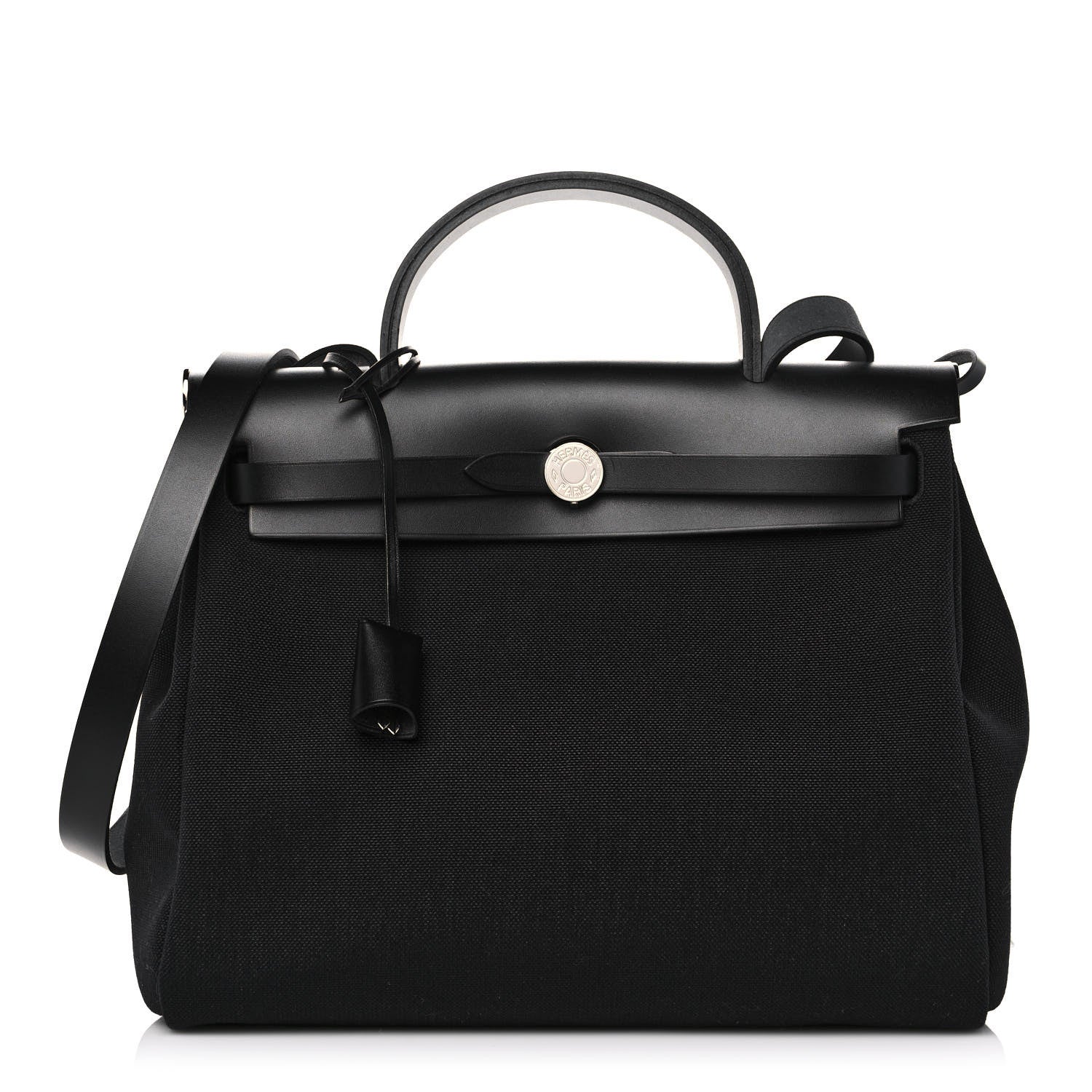 Hermes Military Toile Vache Hunter Herbag Zip Retourne 31 PM Black 3 of 16