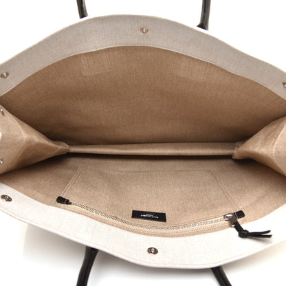 Saint Laurent Linen Calfskin Rive Gauche Tote Optic White 5 of 8