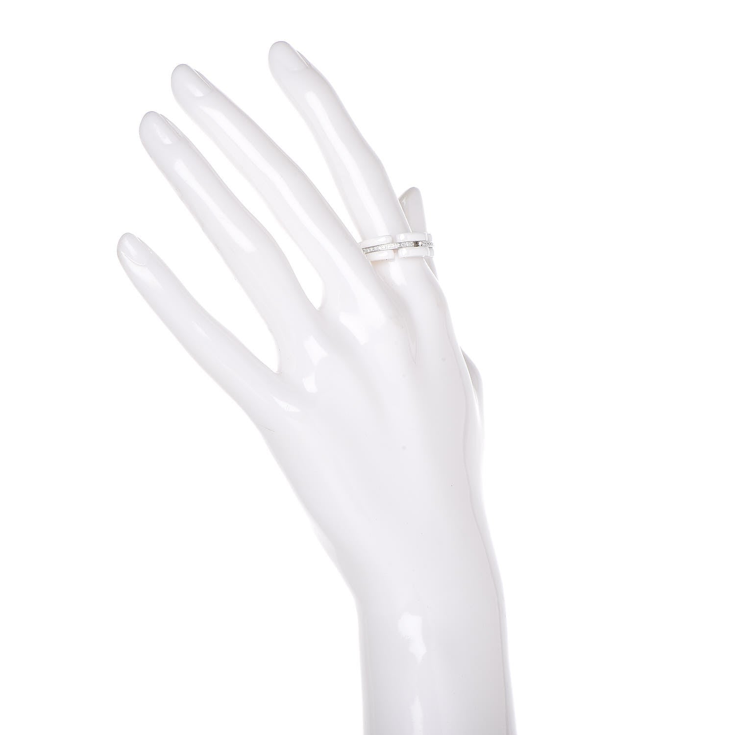 Chanel 18K White Gold White Ceramic Diamond Ultra Ring 53 6.25 2 of 6