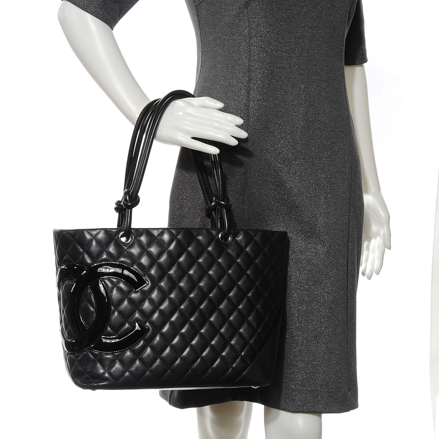 Chanel Calfskin Quilted Large Cambon Tote Black 2 of 8