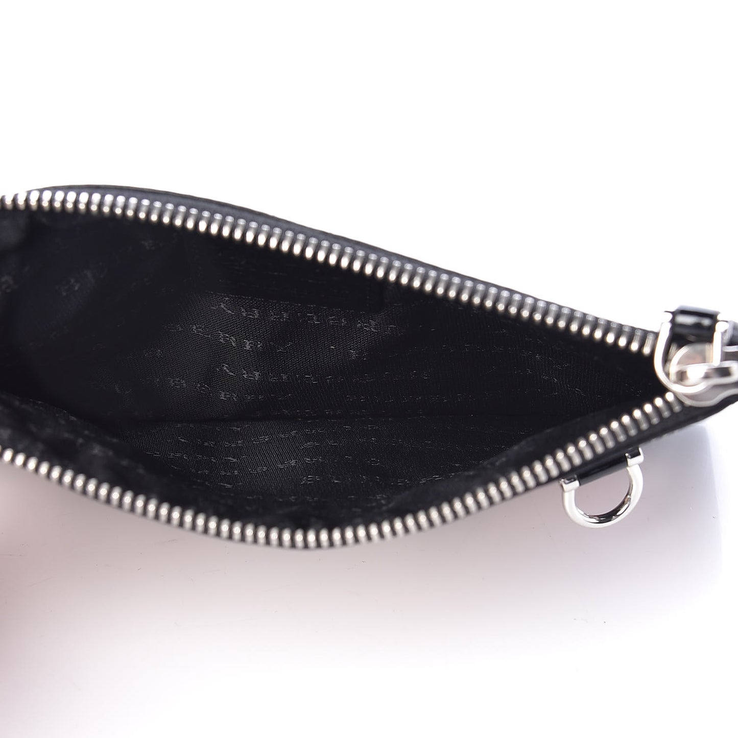 Patent Patchwork Check Wristlet Pouch Black