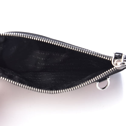 Burberry Patent Patchwork Check Wristlet Pouch Black 5 of 8
