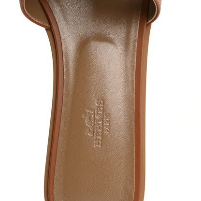Hermes Box Calfskin Oran Sandals 40 Gold 7 of 10