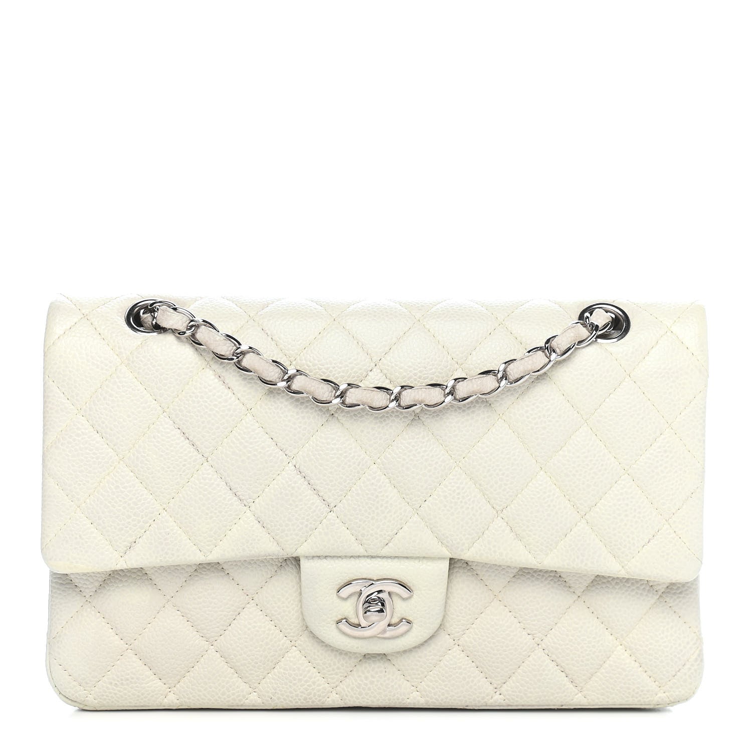 Chanel Caviar Quilted Medium Double Flap White 1 of 9