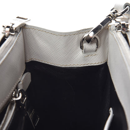 Prada Saffiano Small Galleria Double Zip Tote Talco Black 14 of 19