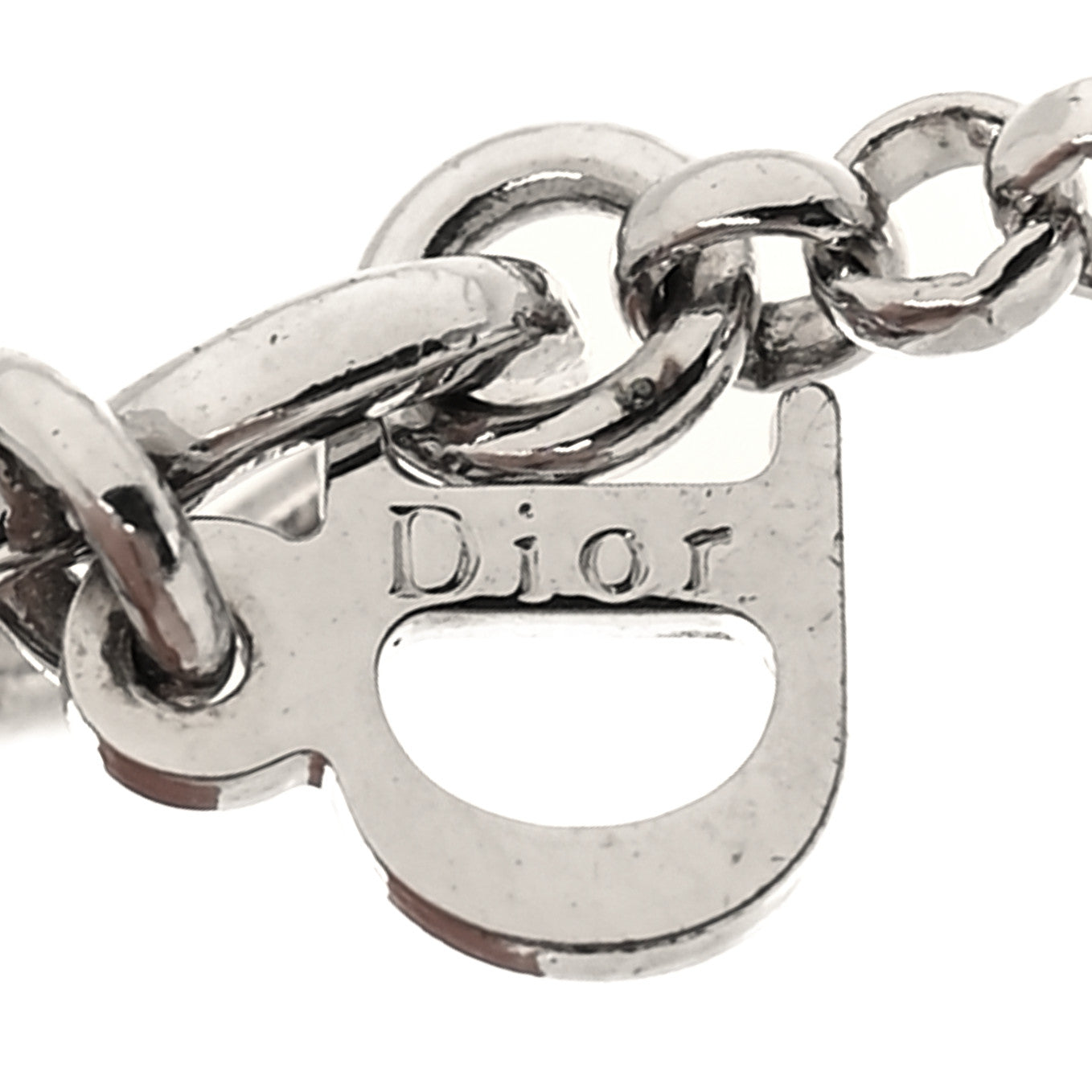 Christian Dior Crystal Heart Bracelet Silver 4 of 4