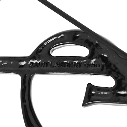 Saint Laurent Monogram Crocodile Opyum Brooch Black 3 of 3