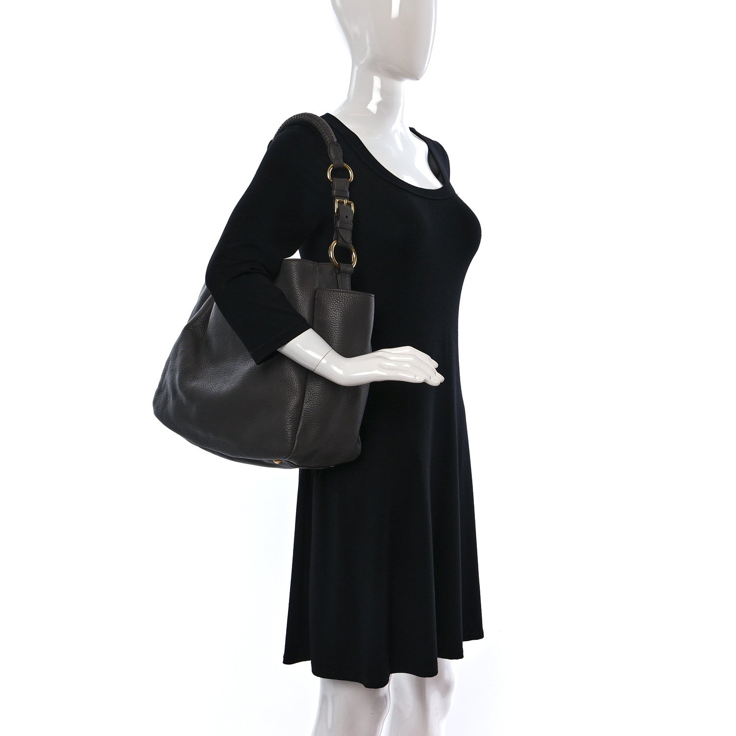 Prada Vitello Daino Hobo Argilla 2 of 15