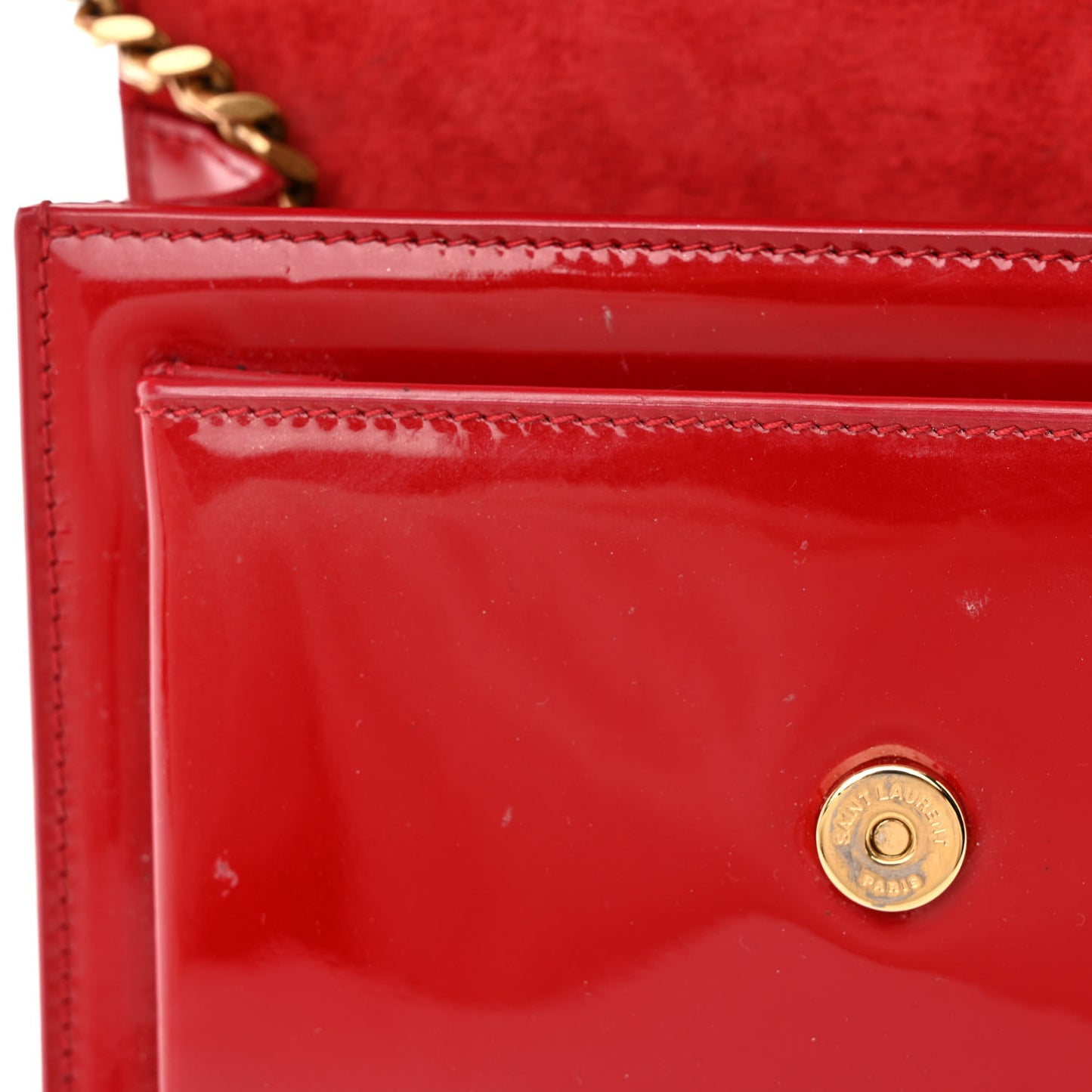 Patent Small Monogram Sunset Red
