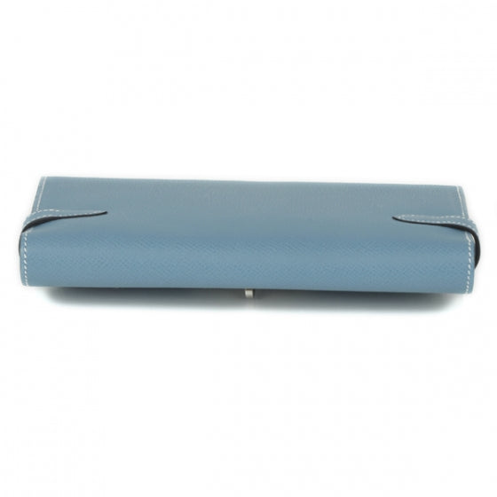 Epsom Kelly Longue Wallet Blue Jean