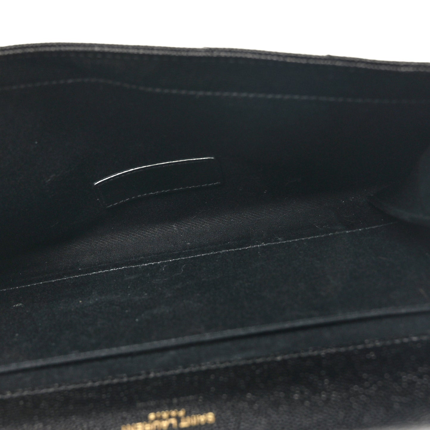 Grain De Poudre Matelasse Chevron Monogram Envelope Clutch Black