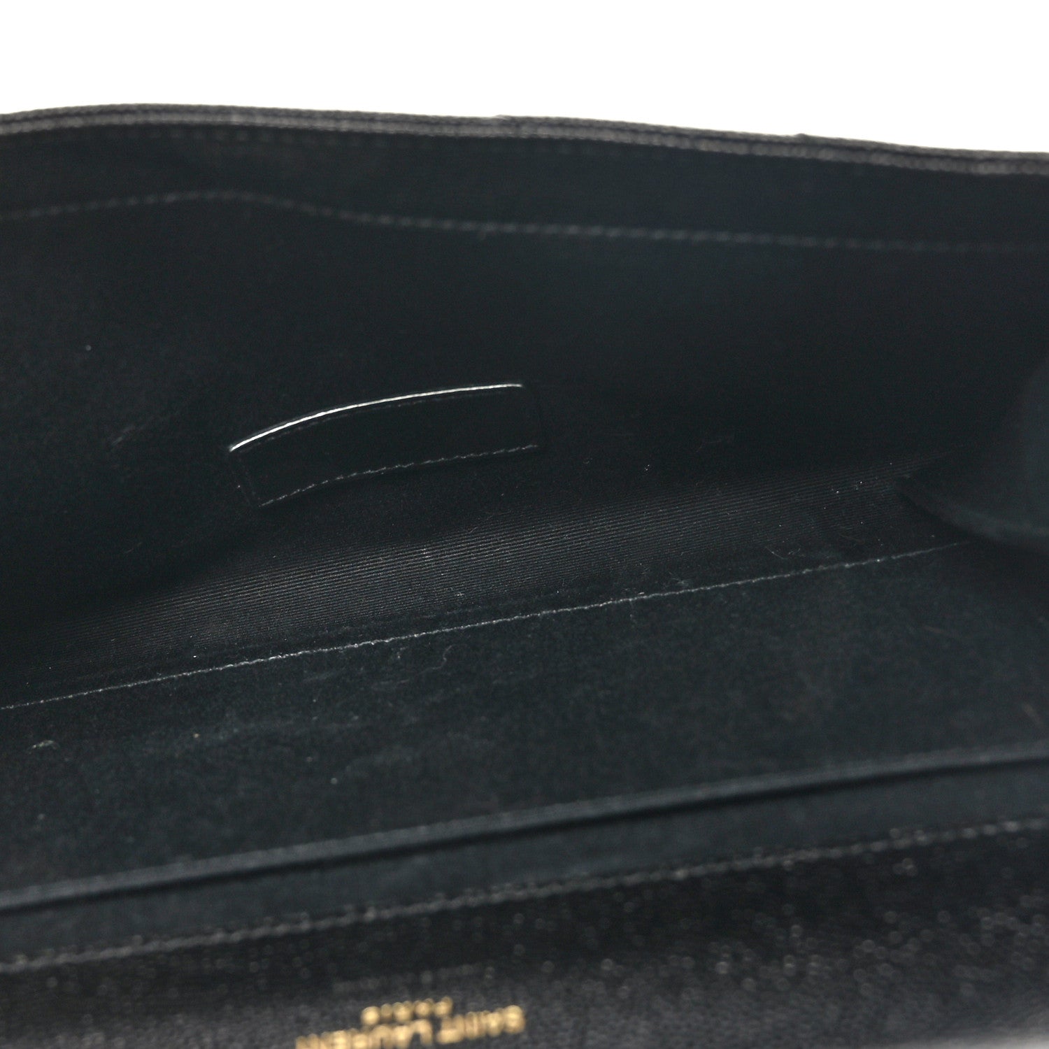 Saint Laurent Grain De Poudre Matelasse Chevron Monogram Envelope Clutch Black 5 of 8