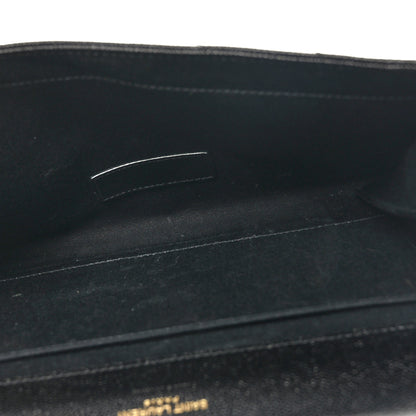 Saint Laurent Grain De Poudre Matelasse Chevron Monogram Envelope Clutch Black 5 of 8