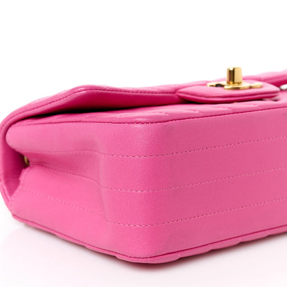 Chanel Lambskin Chevron Quilted Mini Rectangular Flap Pink 10 of 11