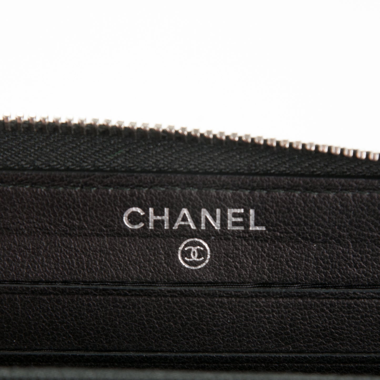 Patent Quilted Small Zip Around Wallet Black