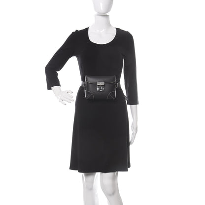 MCM Calfskin Ottomar Monogram Soft Berlin Belt Bag Black 2 of 10