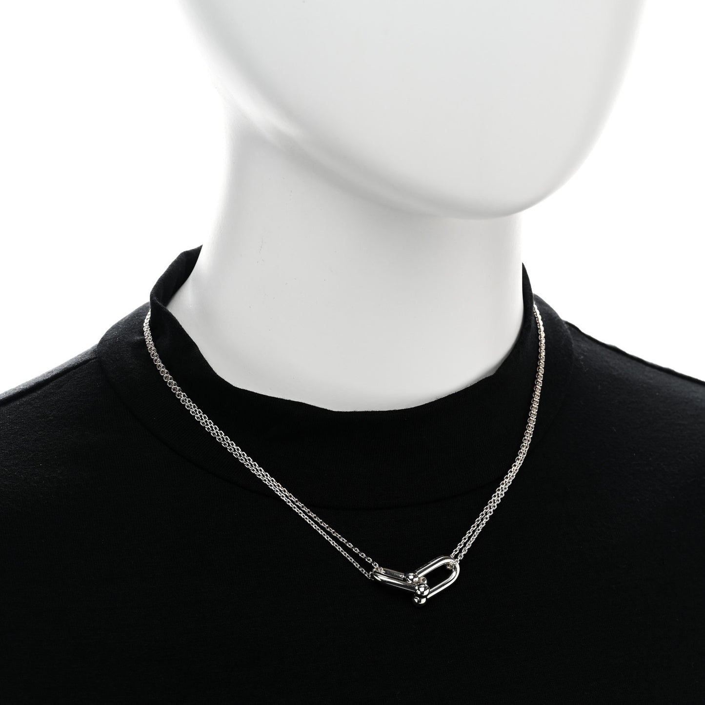 Sterling Silver Double HardWear Link Pendant Necklace