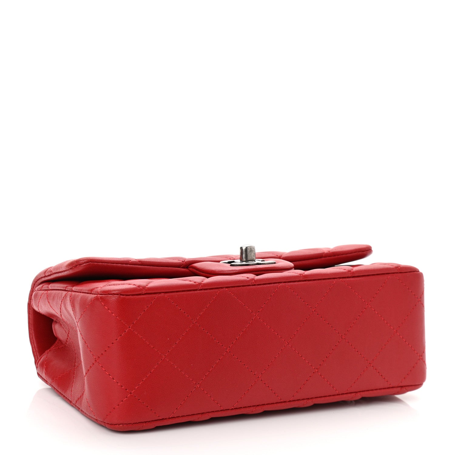 Chanel Lambskin Quilted Mini Rectangular Flap Red 4 of 11