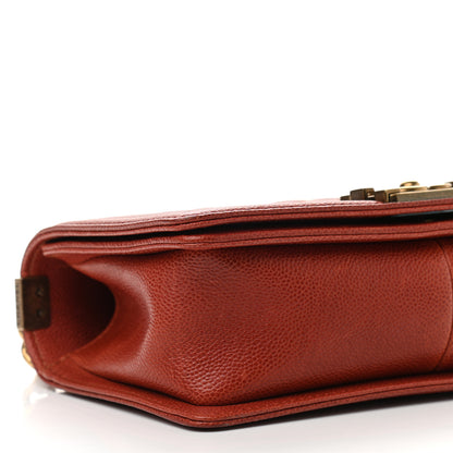 Chanel Caviar Quilted Medium Boy Flap Dark Orange 10 of 11