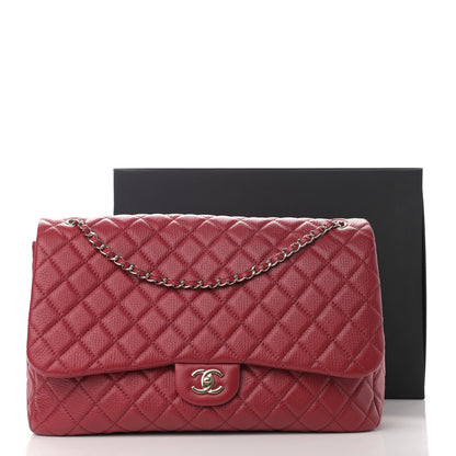 Chanel Calfskin Quilted Small XXL Travel Flap Bag Red 11 of 11