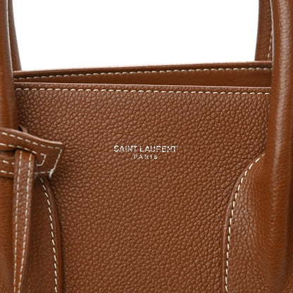 Saint Laurent Grained Calfskin Topstitch Small Sac De Jour Cognac 8 of 12