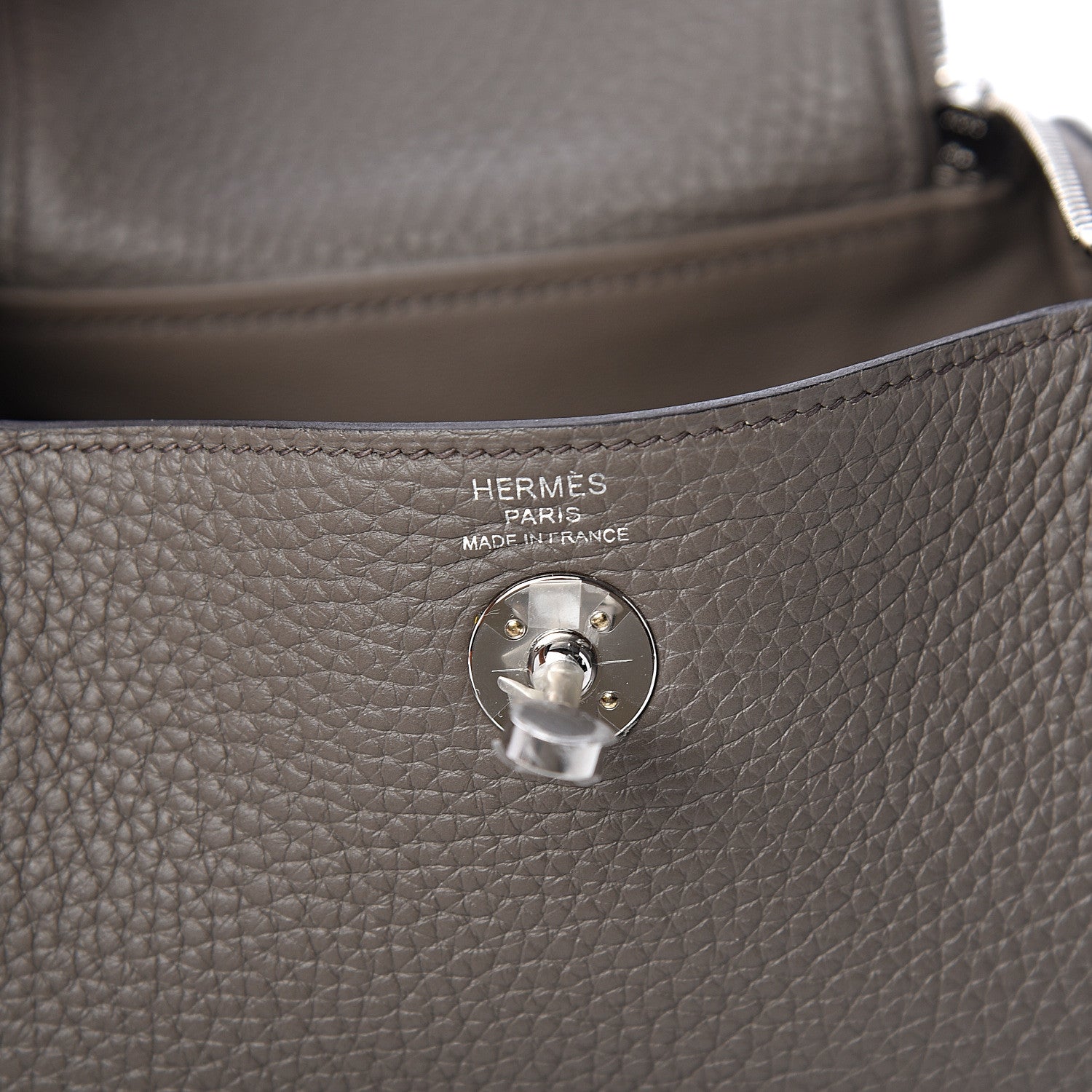 Hermes Taurillon Clemence Mini Lindy 20 Etain 5 of 9
