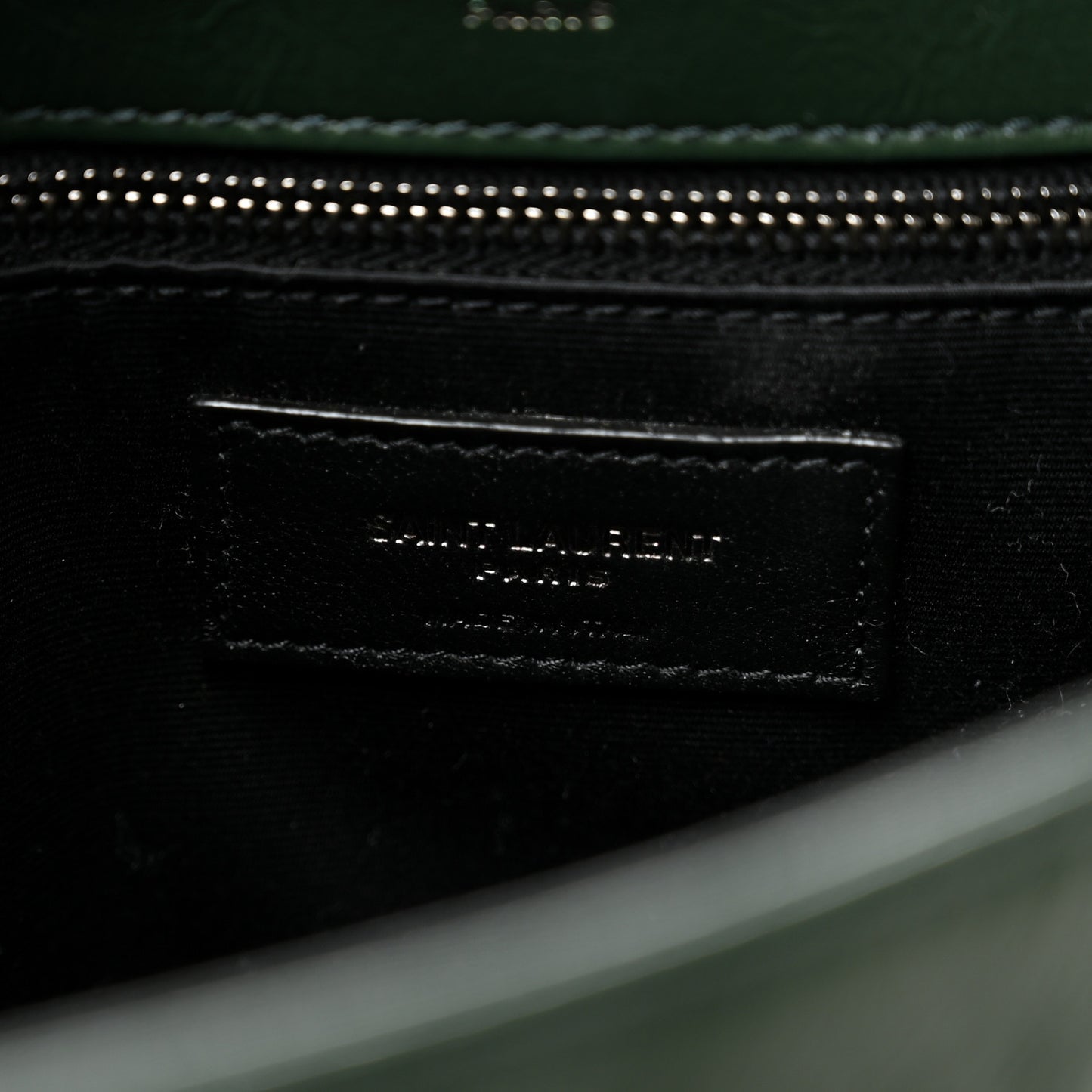 Crinkled Calfskin Matelasse Monogram Medium Niki Chain Satchel Vert Fonce