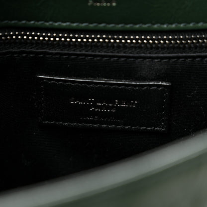 Saint Laurent Crinkled Calfskin Matelasse Monogram Medium Niki Chain Satchel Vert Fonce 6 of 10