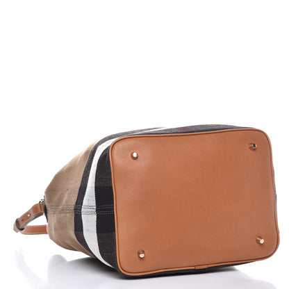 Burberry Canvas Mega Check Medium Ashby Hobo Saddle Brown 5 of 7