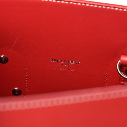 Saint Laurent Grained Calfskin Topstich Small Sac De Jour Red 6 of 11