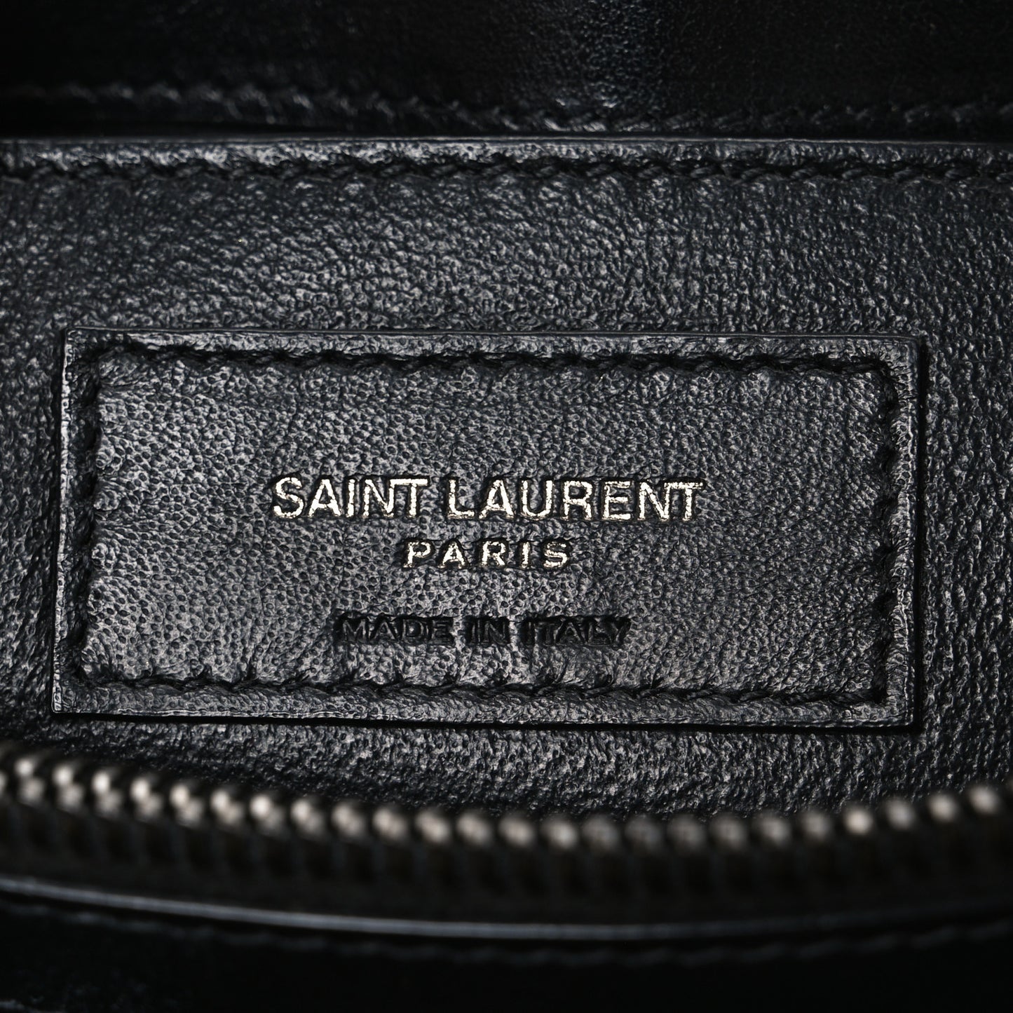 Calfskin Y Quilted Monogram Monochrome Small Loulou Chain Satchel Black