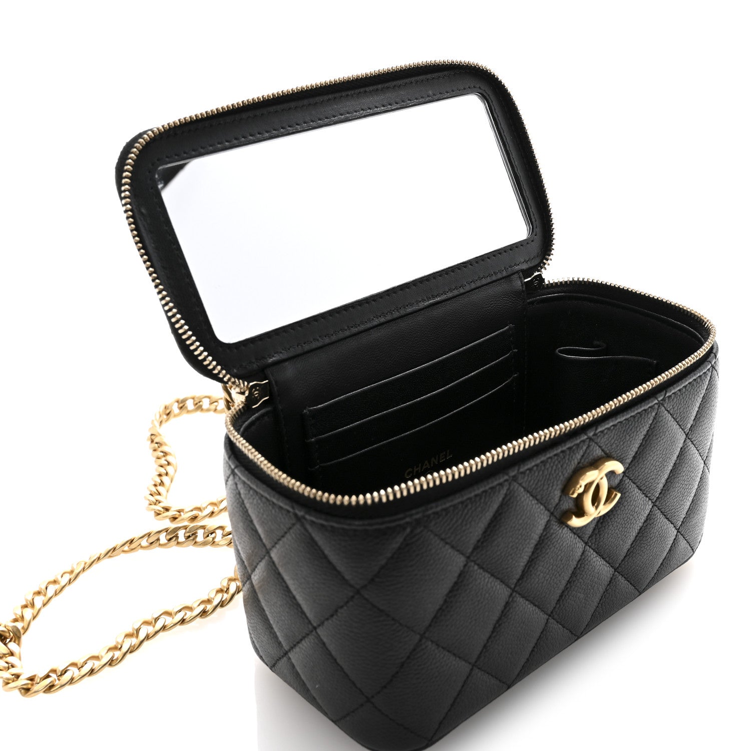 Chanel Caviar Quilted Sweetheart Vanity Case Black 11 of 13