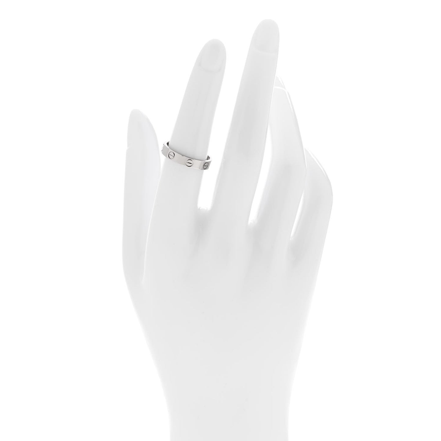 18K White Gold 3.5mm LOVE Wedding Band Ring 53 6.5