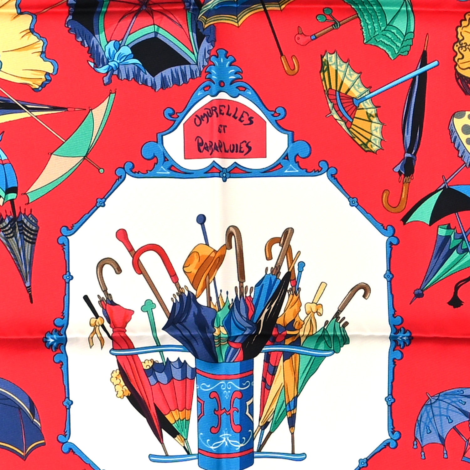 Hermes Silk Umbrelles Et Parapluies Scarf 90 2 of 3