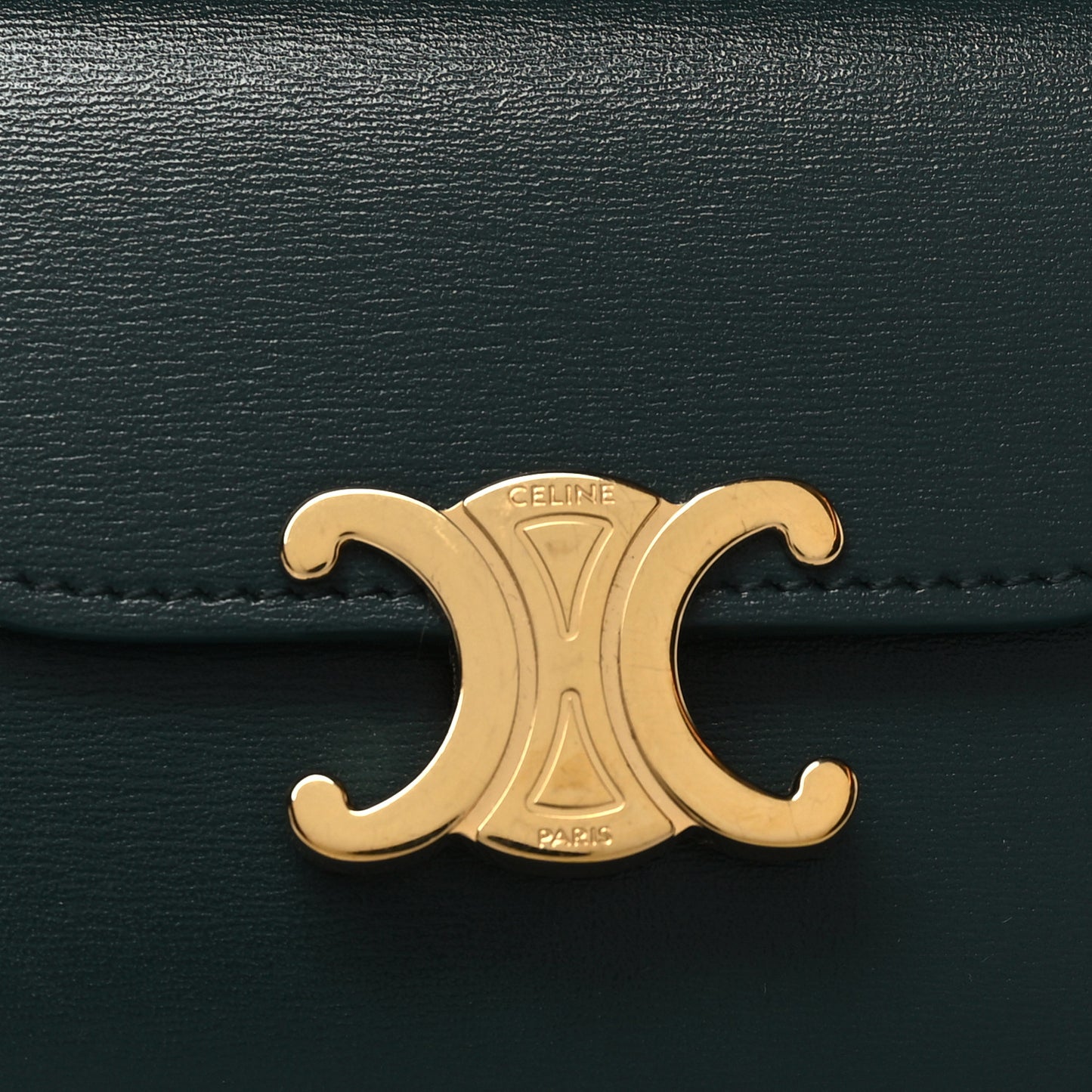 Shiny Calfskin Small Triomphe Wallet Amazone