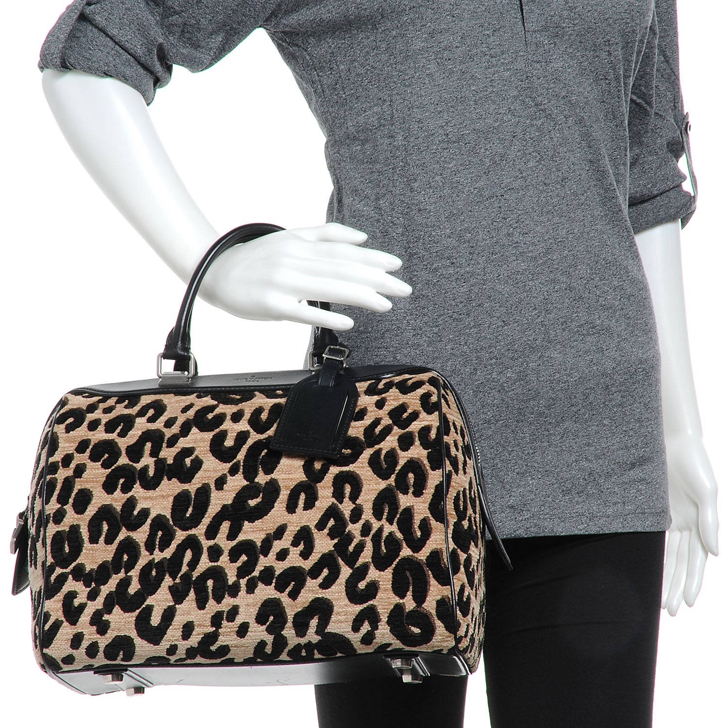 Louis Vuitton Jacquard Velvet Leopard Print Stephen Sprouse Speedy 2 of 8