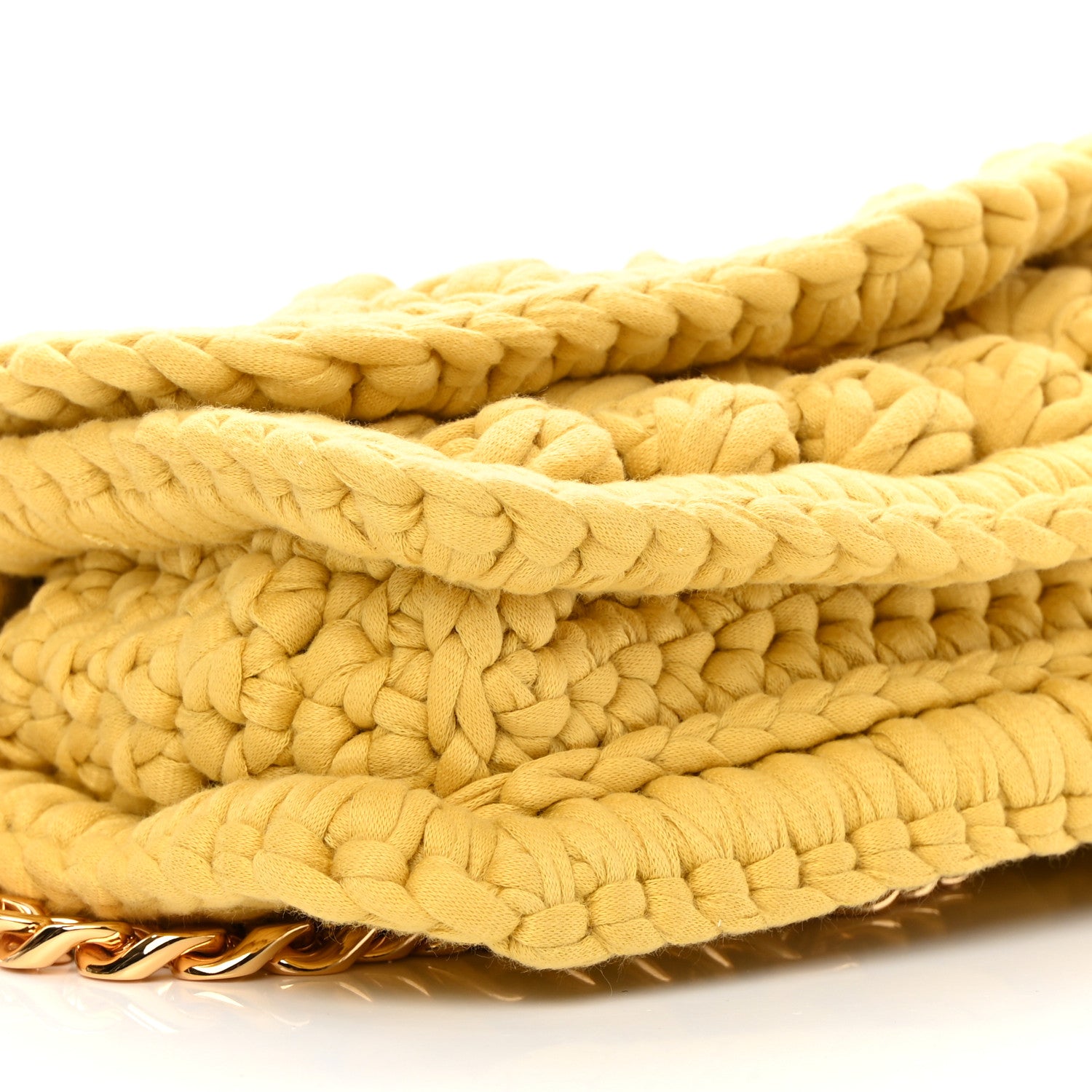 Bottega Veneta Jersey Crochet Shoulder Bag Buttercup Gold 8 of 9