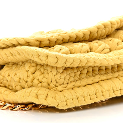 Bottega Veneta Jersey Crochet Shoulder Bag Buttercup Gold 8 of 9