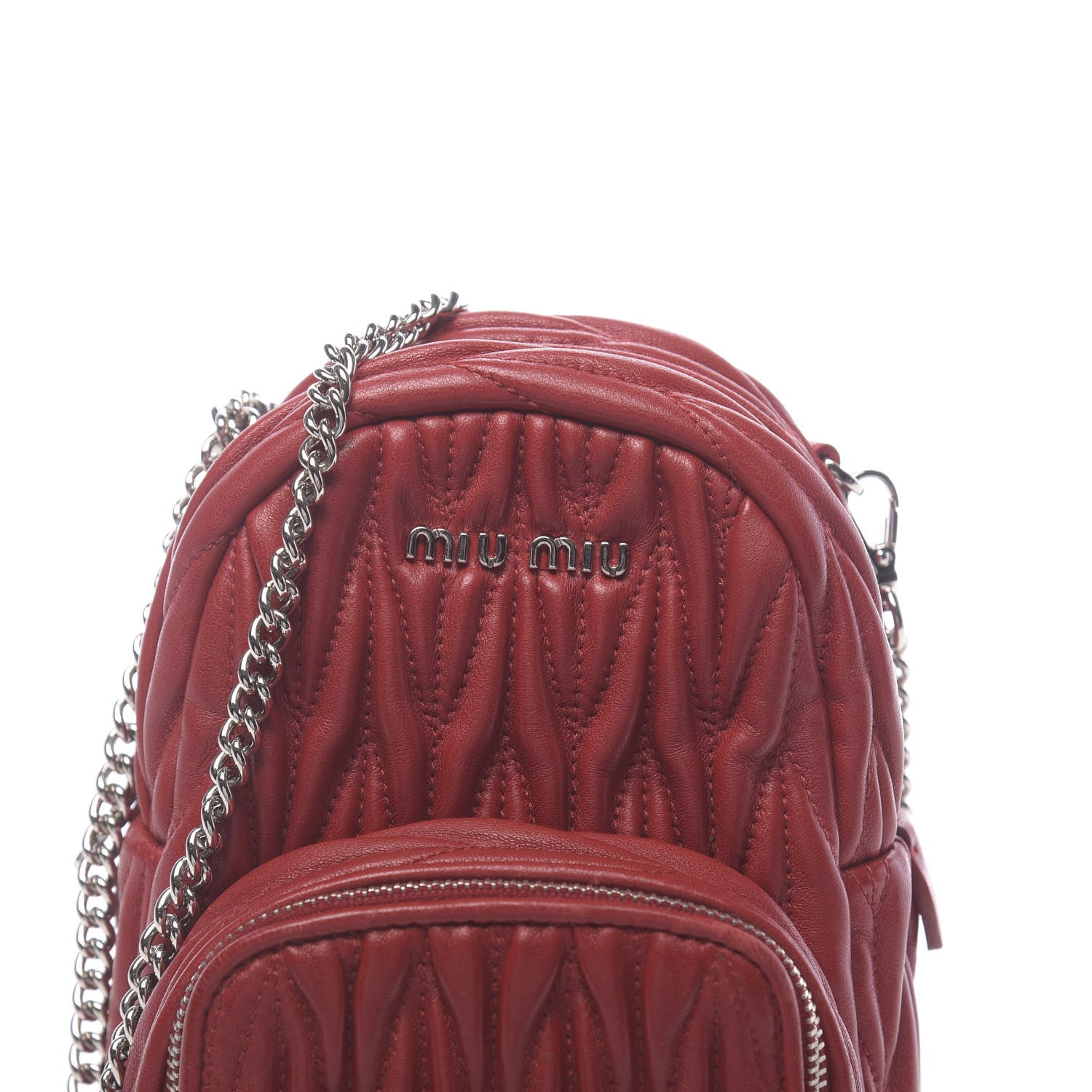 Miu Miu Nappa Matelasse Lux Mini Backpack Rosso 8 of 15