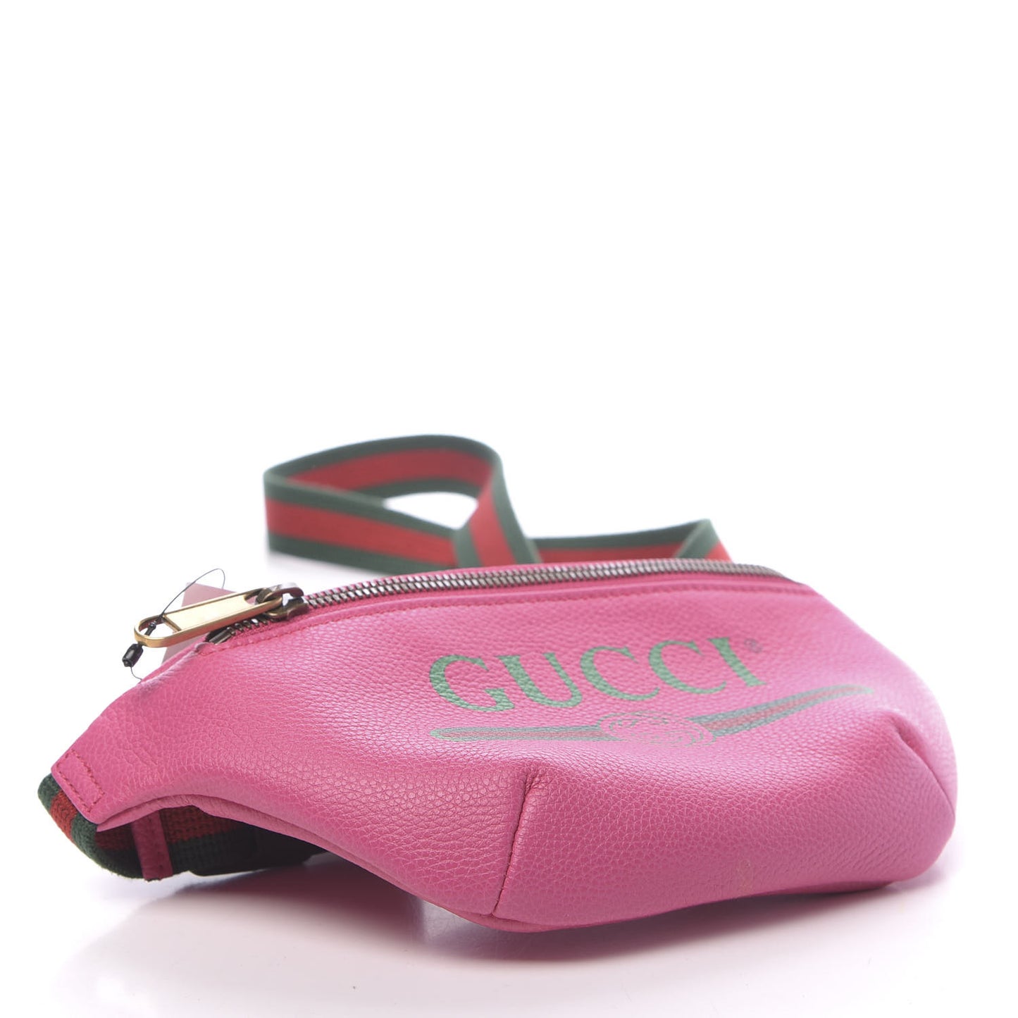 Grained Calfskin Small Logo Belt Bag Box Pink Green