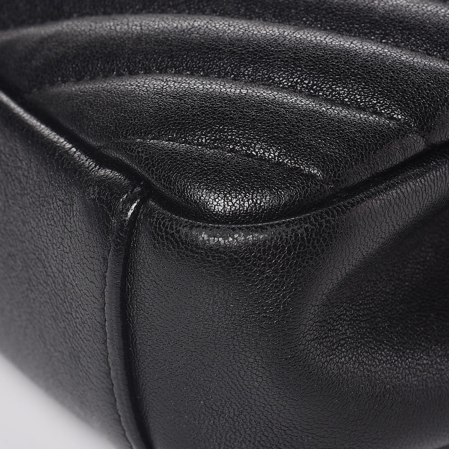 Sheepskin Matelasse Chevron Monogram Medium College Bag Black