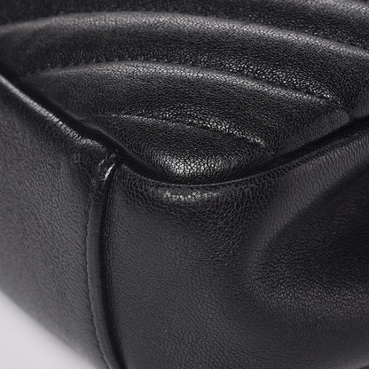 Saint Laurent Sheepskin Matelasse Chevron Monogram Medium College Bag Black 11 of 13