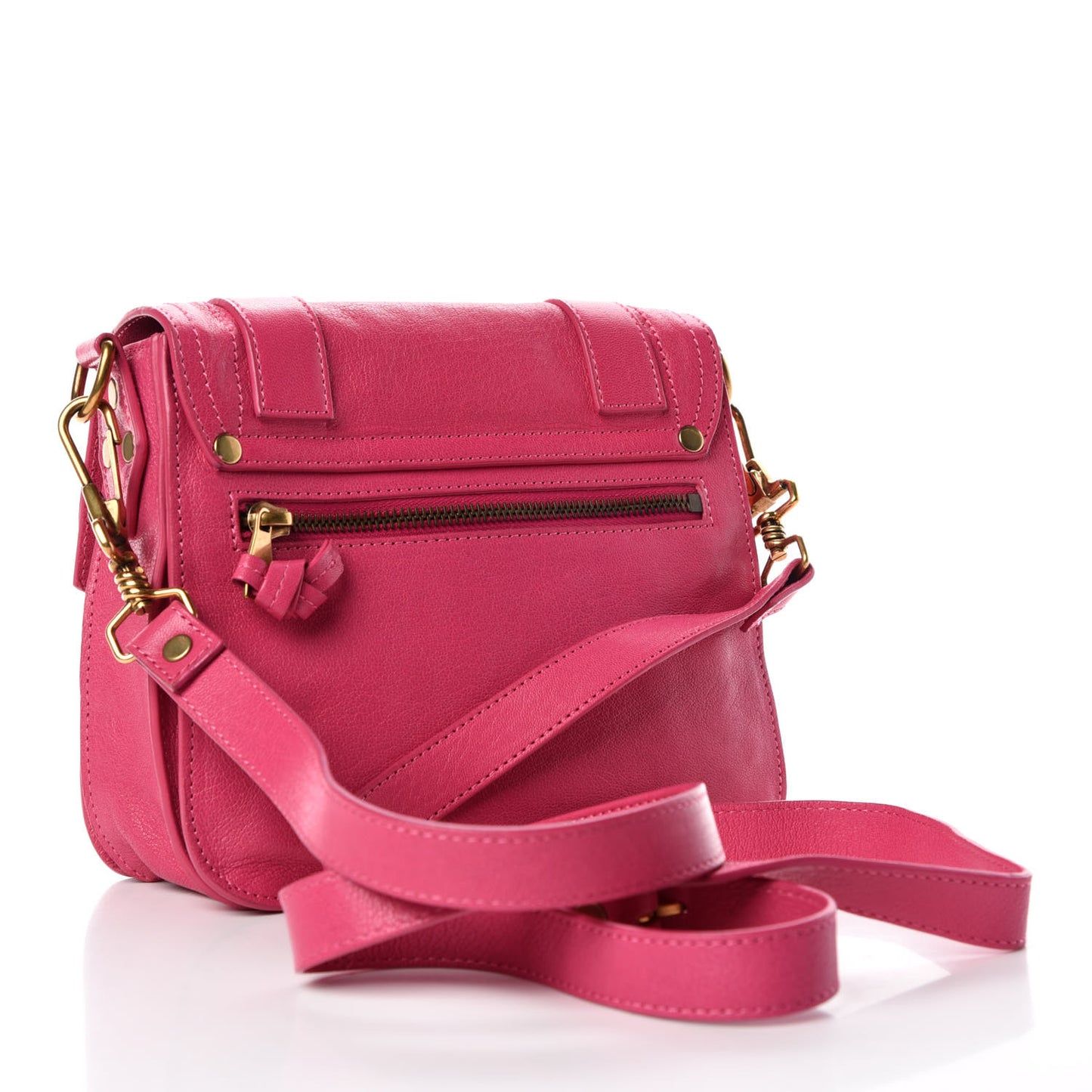 Lambskin PS1 Mini Pouch Messenger Bag Raspberry