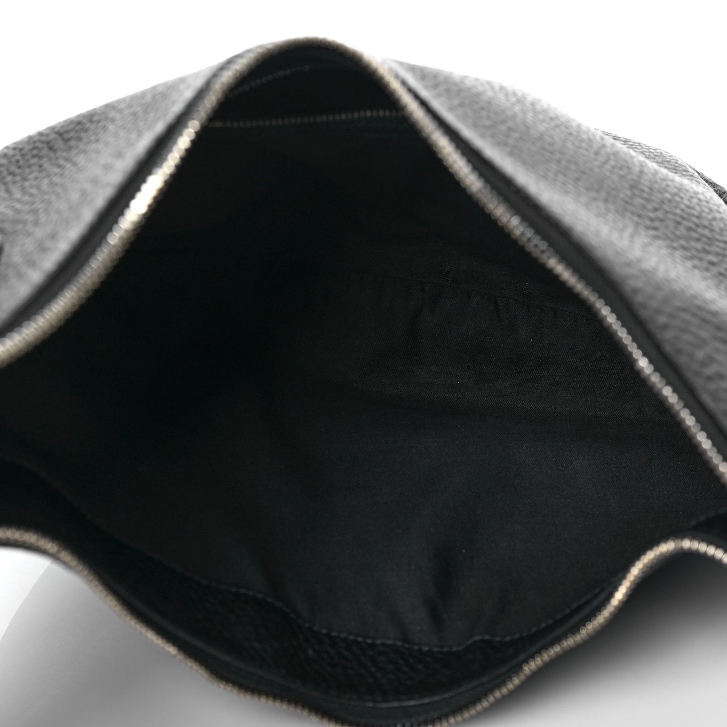 Calfskin Half Moon Bamboo Ring Hobo Black