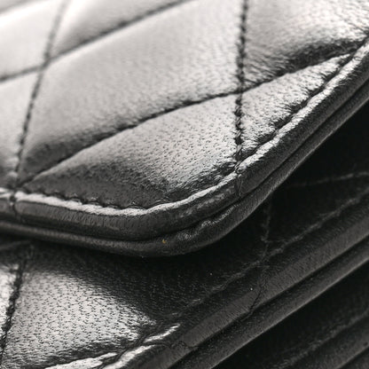 Chanel Lambskin Quilted Wallet On Chain WOC Black 12 of 13