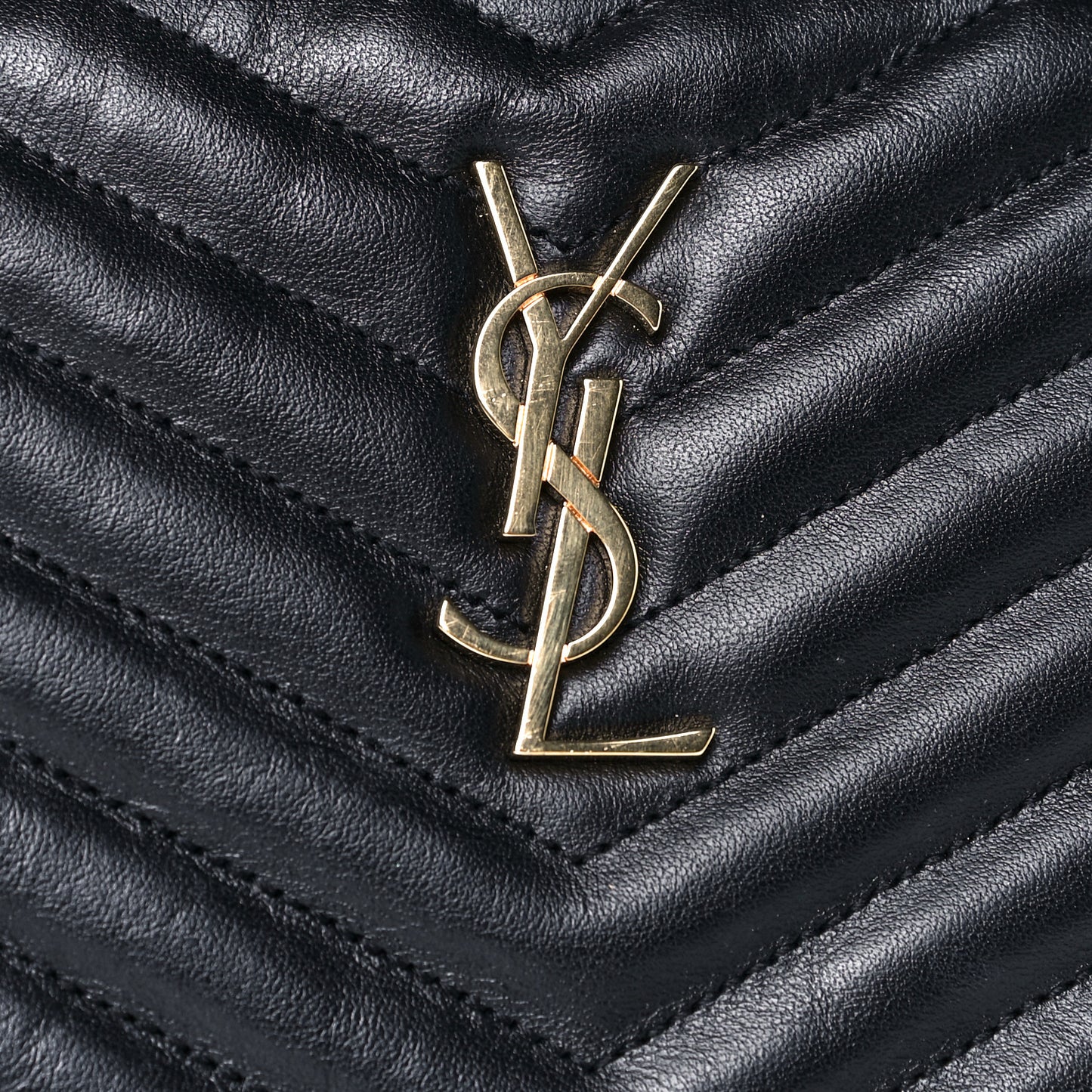 Calfskin Matelasse Chevron Monogram A5 Wristlet Black
