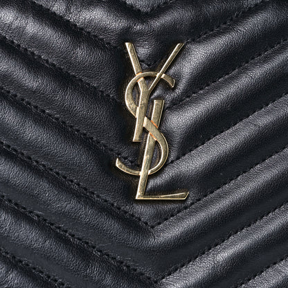 Saint Laurent Calfskin Matelasse Chevron Monogram A5 Wristlet Black 8 of 9