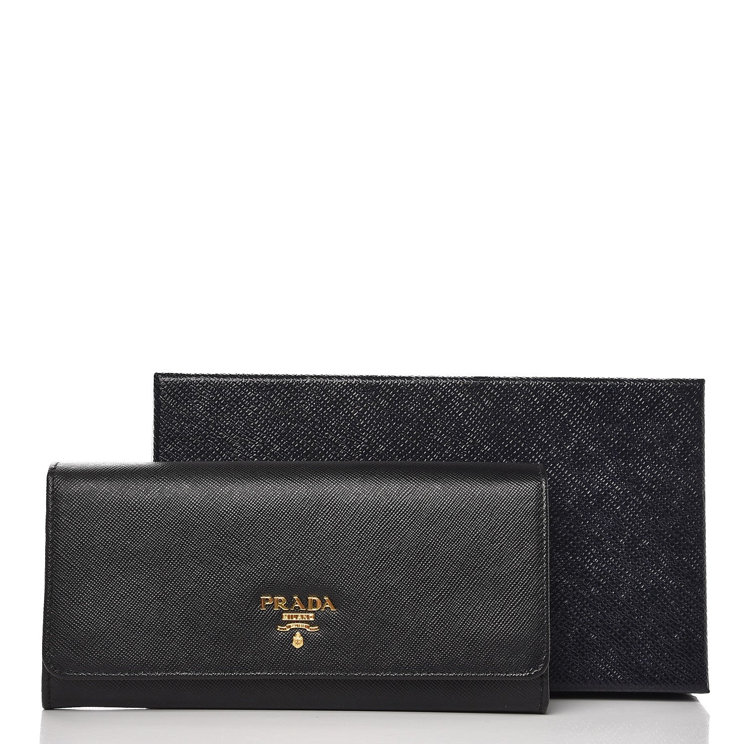 Prada Saffiano Metal Continental Flap Wallet Nero Black 8 of 8